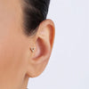 14K Solid Gold Triangle Tragus with Diamonds